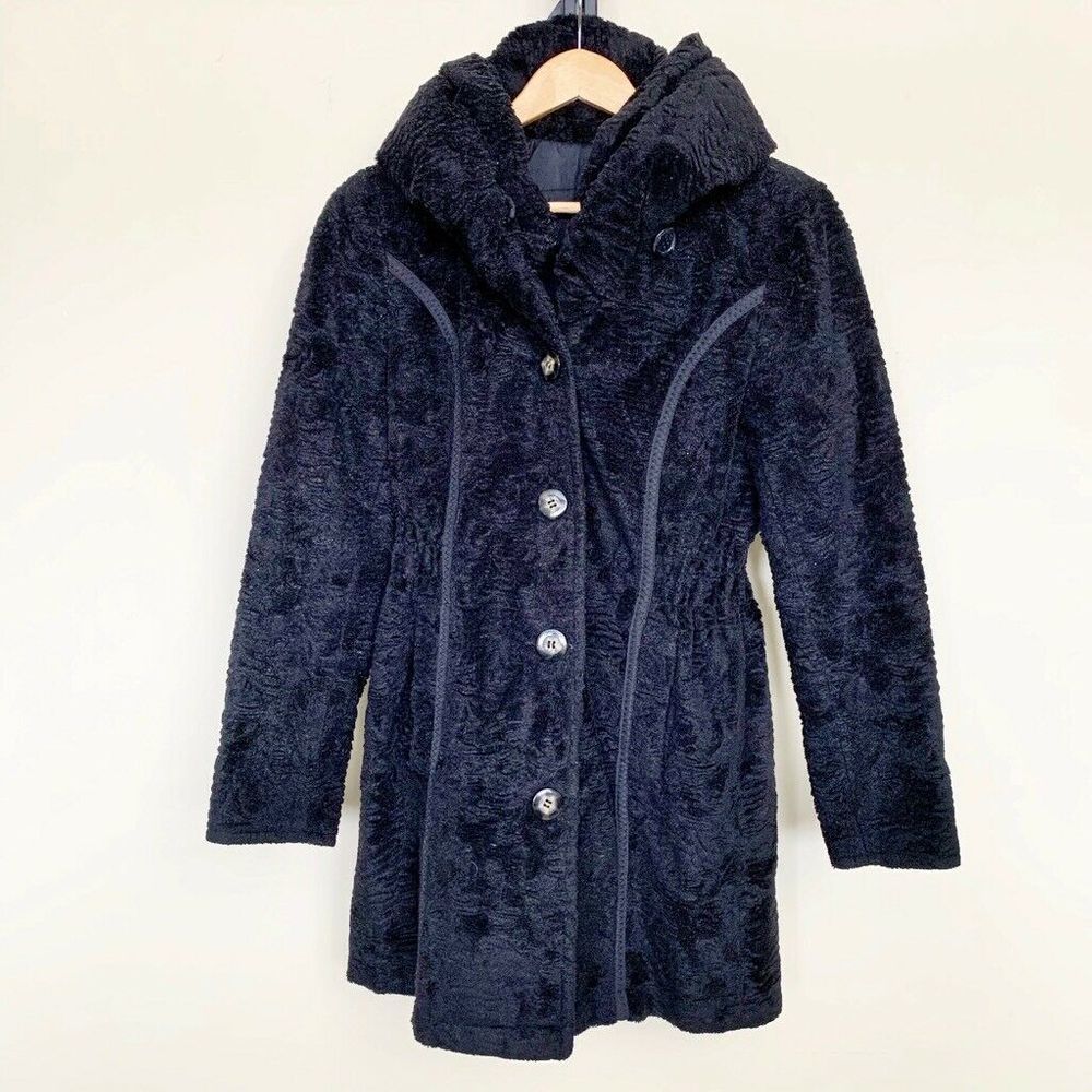 NEW Laundry By Shelli Segal Coat Black M Hooded